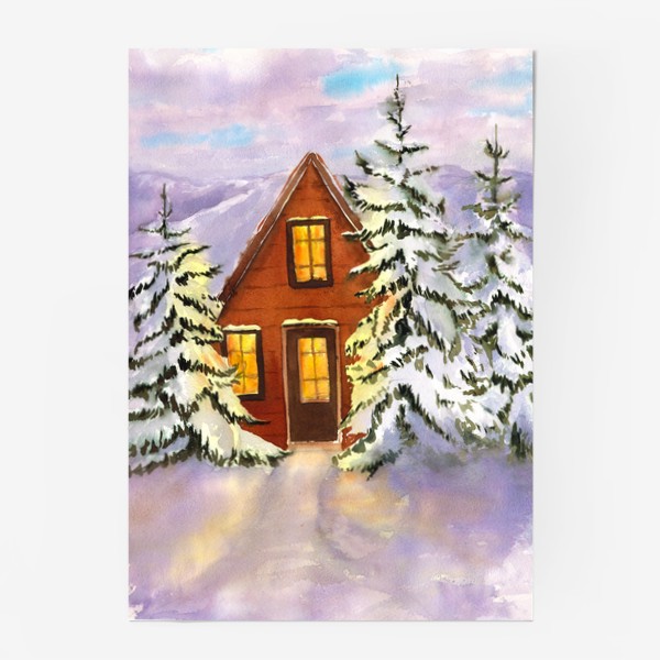 Постер «Зимняя сказка Зимний дом Рождество Новый год»