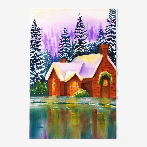 Полотенце «Зимняя сказка Зимний дом Рождество Новый год»