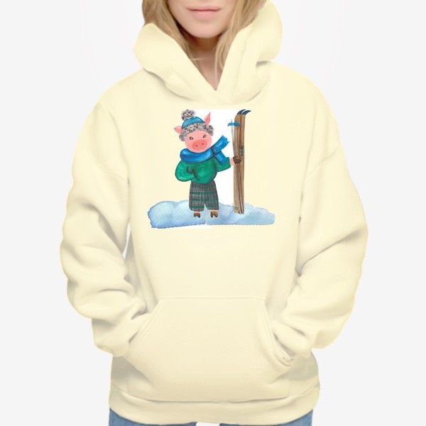 Худи «Поросёнок с лыжами»