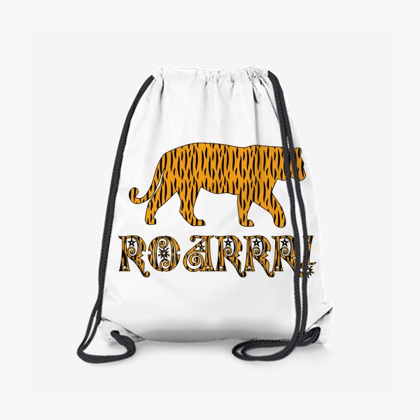 Рюкзак «Roar! Грозный рык тигра и силуэт животного. Тигровый новый год 2022»