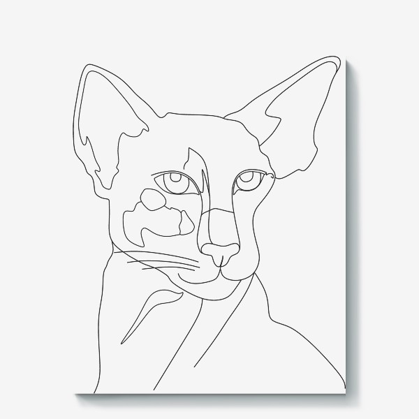 Холст «Портрет кота породы Сфинкс линией »
