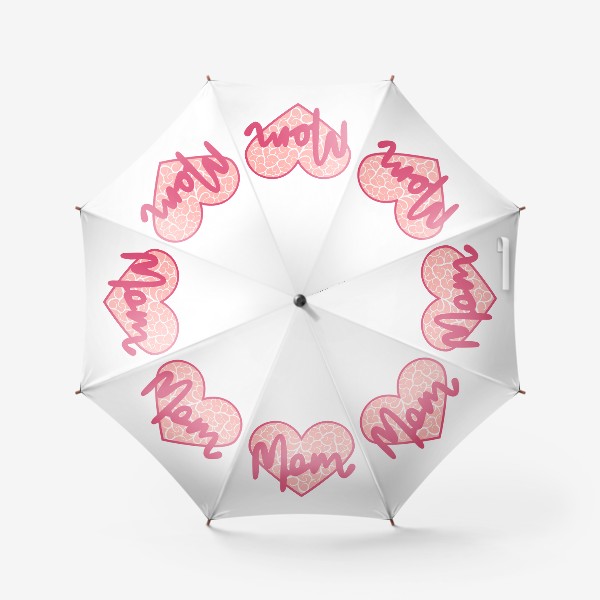 Зонт «Мама. Надпись в 3Д сердечке с узором»