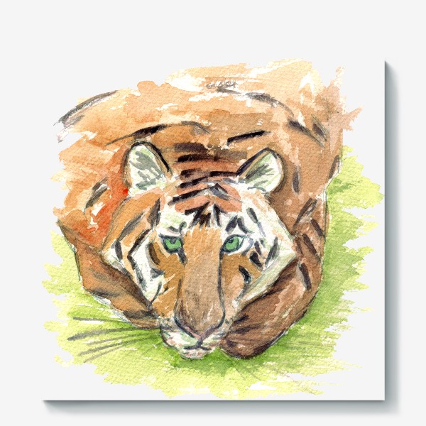 Холст «Тигр с зелёными глазами»