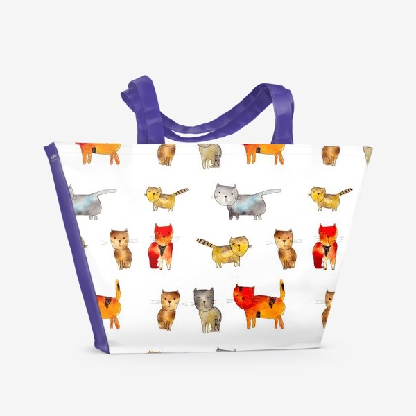 Пляжная сумка «Милые разноцветные котики»
