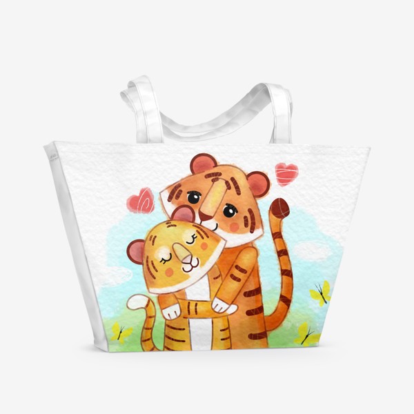 Пляжная сумка &laquo;Влюблённые тигры&raquo;