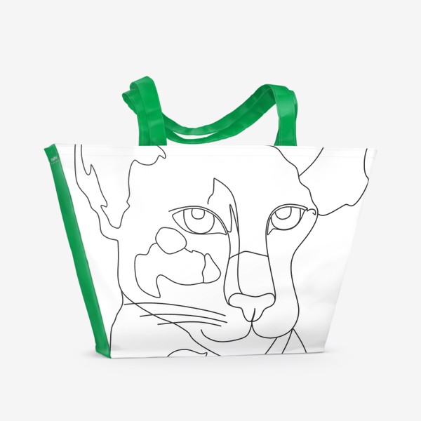Пляжная сумка «Портрет кота породы Сфинкс линией »