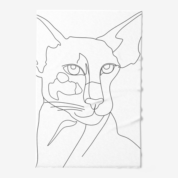 Полотенце «Портрет кота породы Сфинкс линией »