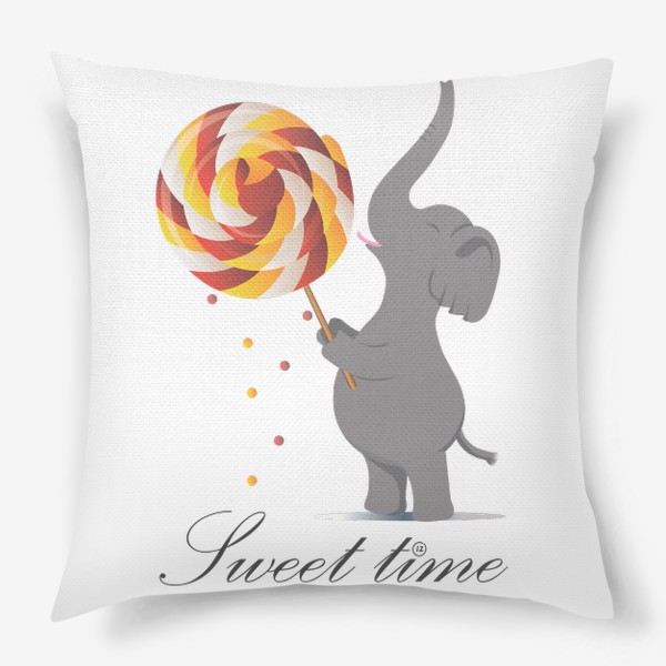 Подушка «Sweet time (Слон и леденец)»