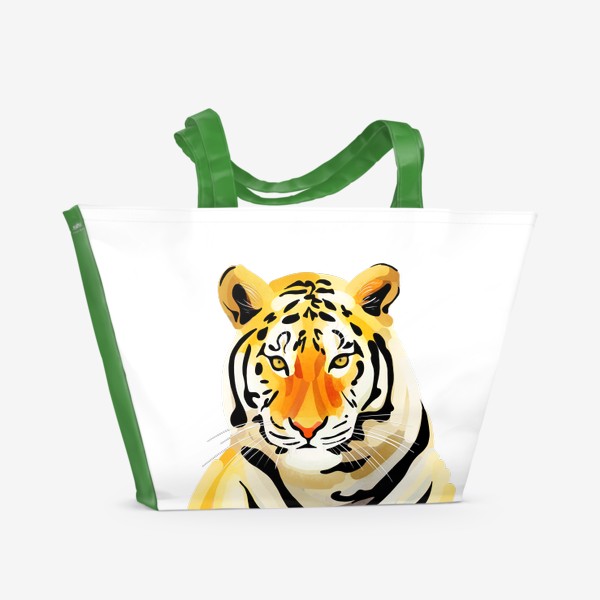Пляжная сумка «Тигр-летающая голова»