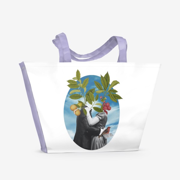 Пляжная сумка «Коллаж - Цветение любви»