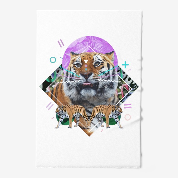 Полотенце «Коллаж - Тигр с абстрактными формами»