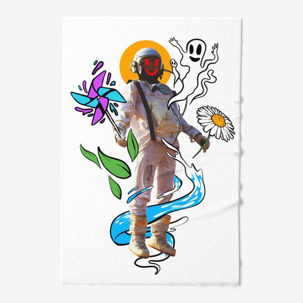 Полотенце «Коллаж - Жизнерадостный космонавт »