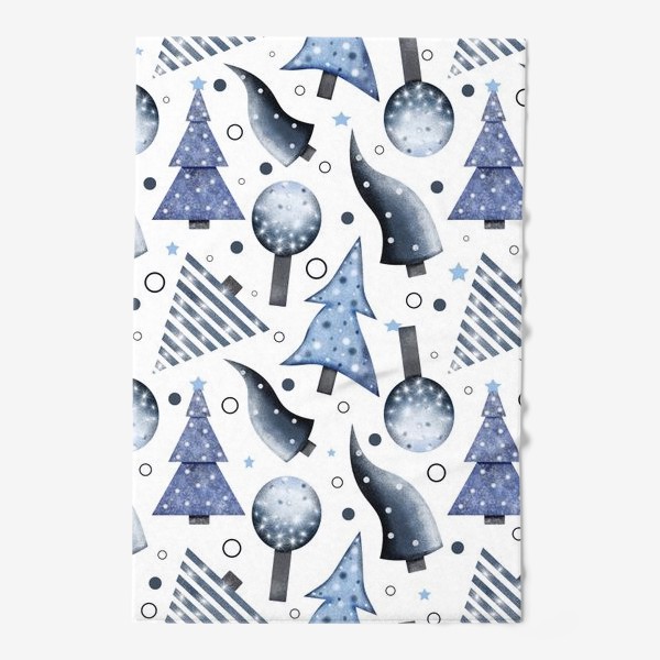 Полотенце «Зимний лес на белом фоне. Скандинавский стиль, деревья»
