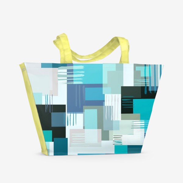 Пляжная сумка «абстрактный геометрический узор с квадратами»