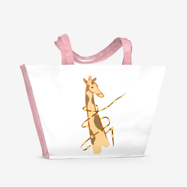 Пляжная сумка «Новогодний жираф»