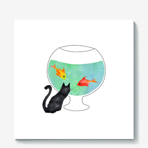 Холст «Cat And Fish»