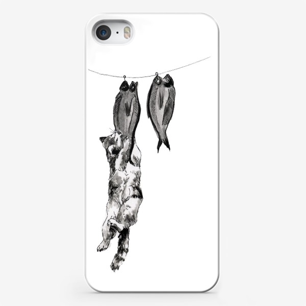 Чехол iPhone «Кот похищает рыбу»