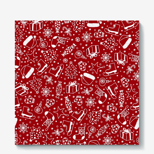 Холст «Red Christmas Pattern»