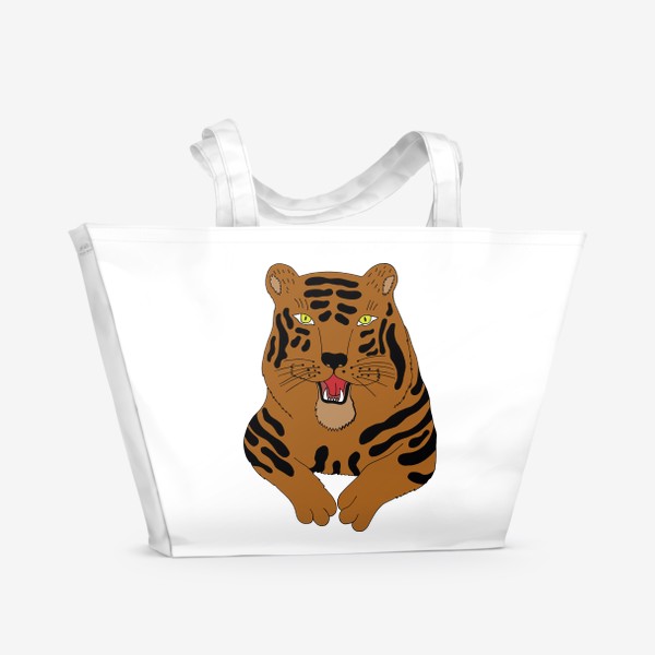 Пляжная сумка «Сильный тигр.»