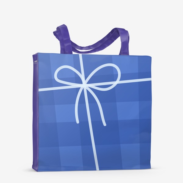 Сумка-шоппер «Синий подарок в коробке»