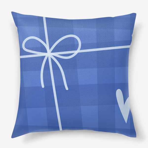 Подушка «Синий подарок в коробке»