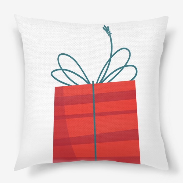 Подушка «Красный подарок в коробке»