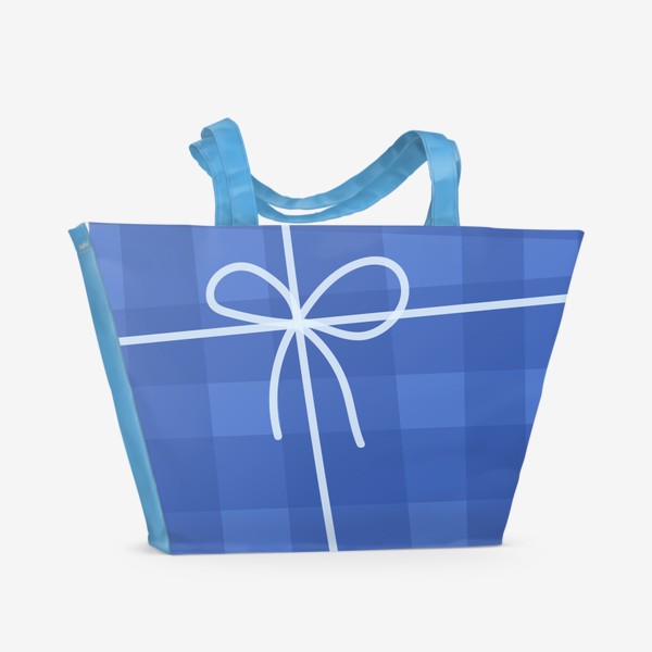 Пляжная сумка «Синий подарок в коробке»
