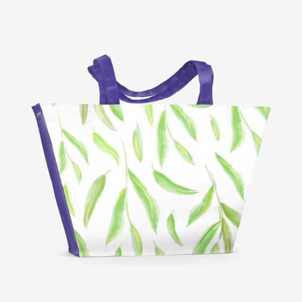Пляжная сумка «акварельные листья»