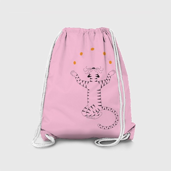 Рюкзак «Тигр с мандаринами (розовый цвет)»