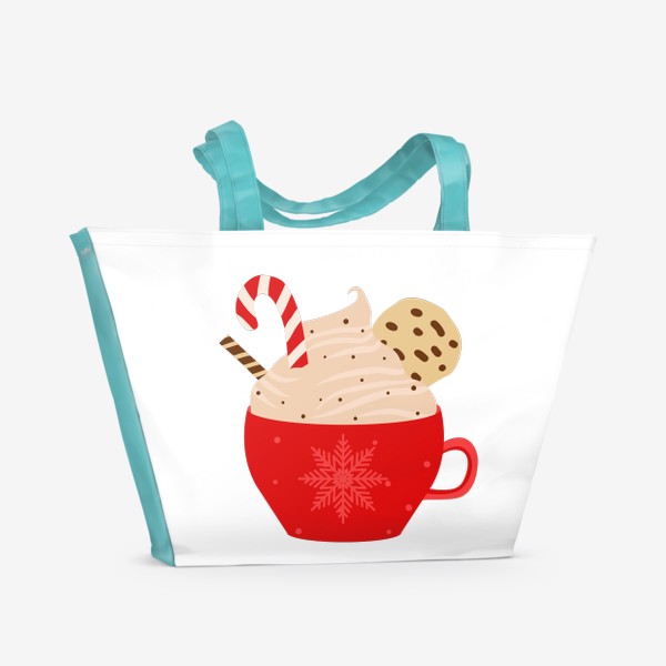 Пляжная сумка «Зимний напиток. Кофе. Какао»