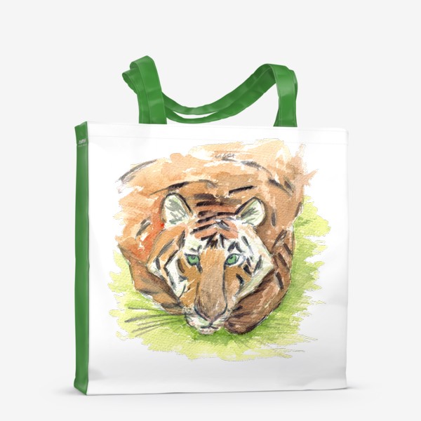 Сумка-шоппер «Тигр с зелёными глазами»