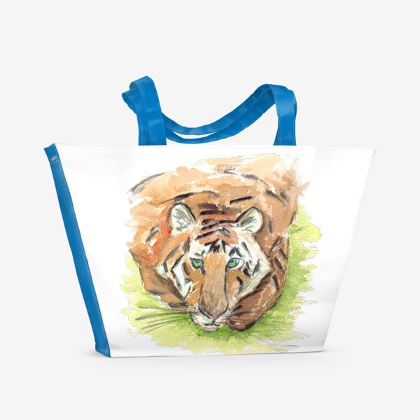 Пляжная сумка «Тигр с зелёными глазами»