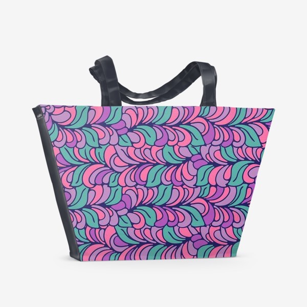 Пляжная сумка «Бесшовный абстрактный растительный паттерн»