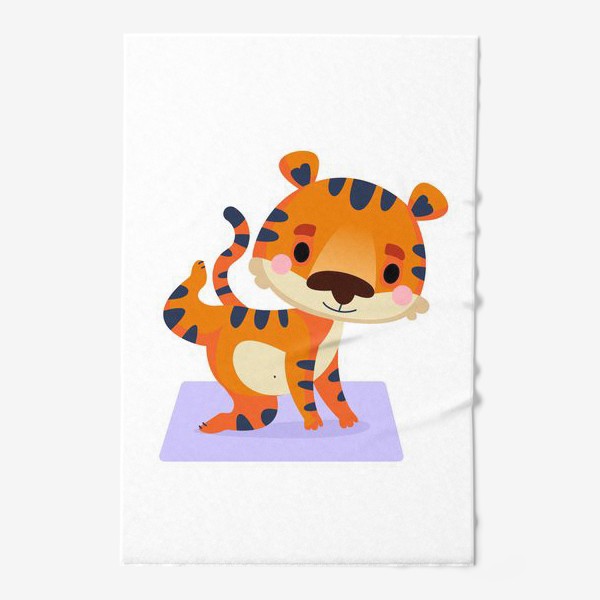 Полотенце «Тигр на коврике для йоги»