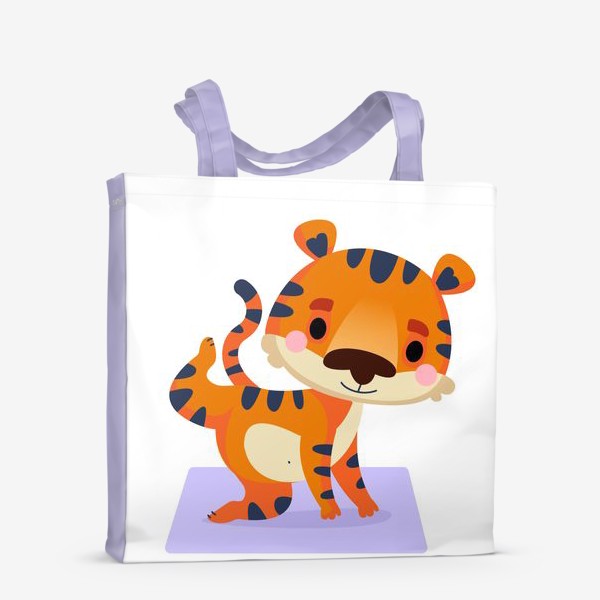 Сумка-шоппер «Тигр на коврике для йоги»