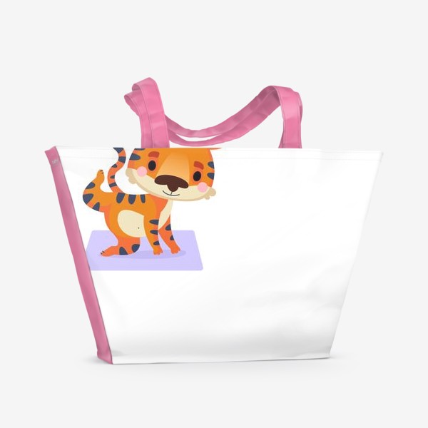 Пляжная сумка «Тигр на коврике для йоги»
