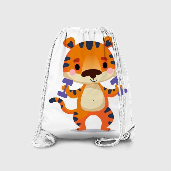 Рюкзак «Тигр с гантелями. Символ 2022 года»