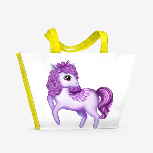 Пляжная сумка «Фиолетовый единорог»