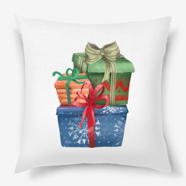 Подушка «Подарки, рождество»