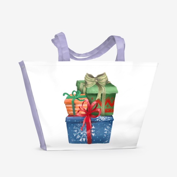 Пляжная сумка «Подарки, рождество»