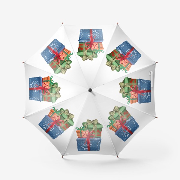 Зонт «Подарки, рождество»