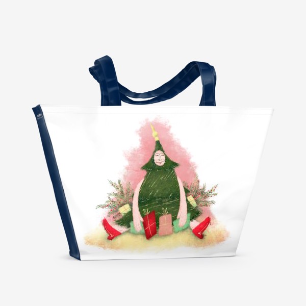 Пляжная сумка «Новогодняя ёлка Ель с подарками»