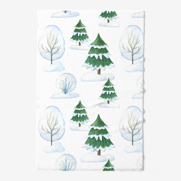 Полотенце &laquo;Снежные деревья, елочки&raquo;