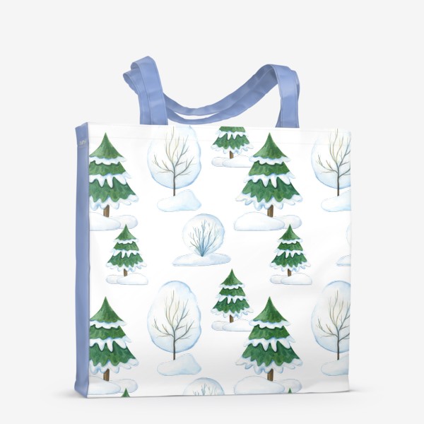 Сумка-шоппер «Снежные деревья, елочки»