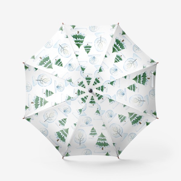 Зонт «Снежные деревья, елочки»