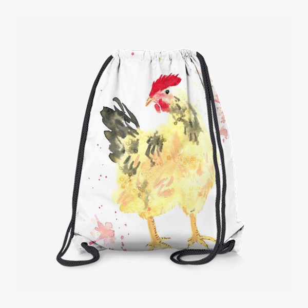 Рюкзак «курица, курочка, акварель с брызгами»