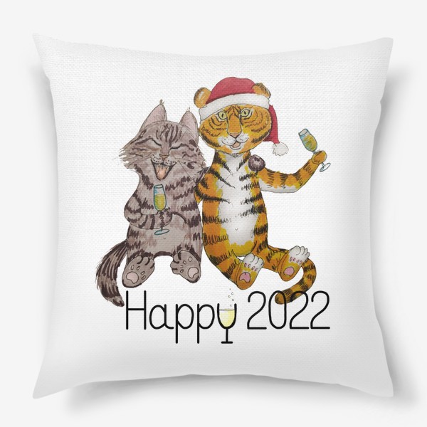 Подушка «Кот и Тигр. Новый год»