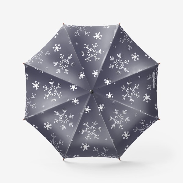 Зонт «Снежинки на сером фоне. Бесшовный паттерн»