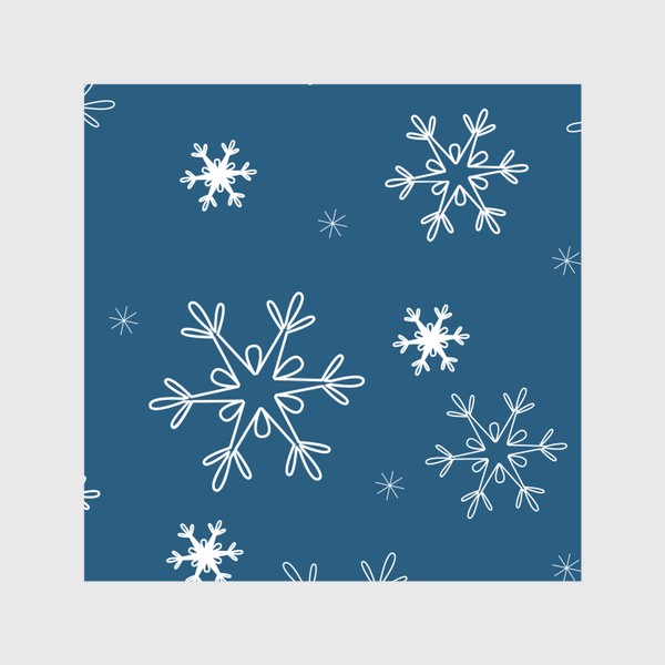 Скатерть «Снежинки на синем фоне. Новогодний принт»