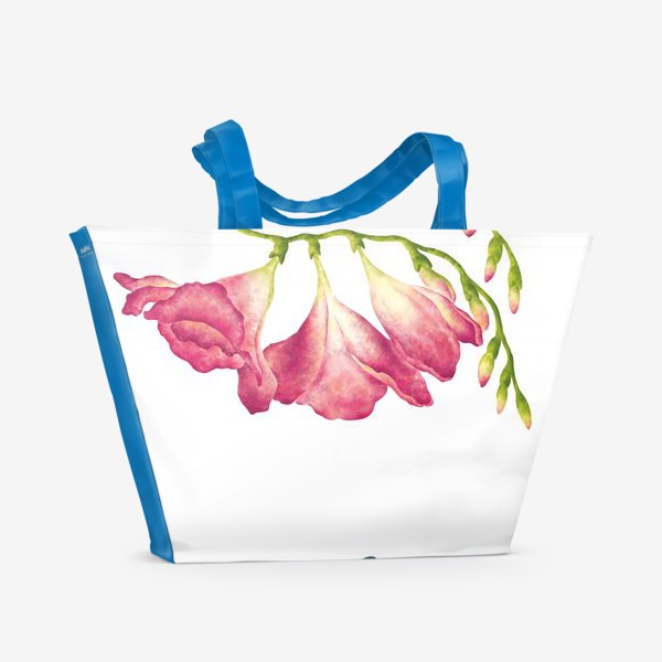 Пляжная сумка «Цветы. Фрезия цветок.»